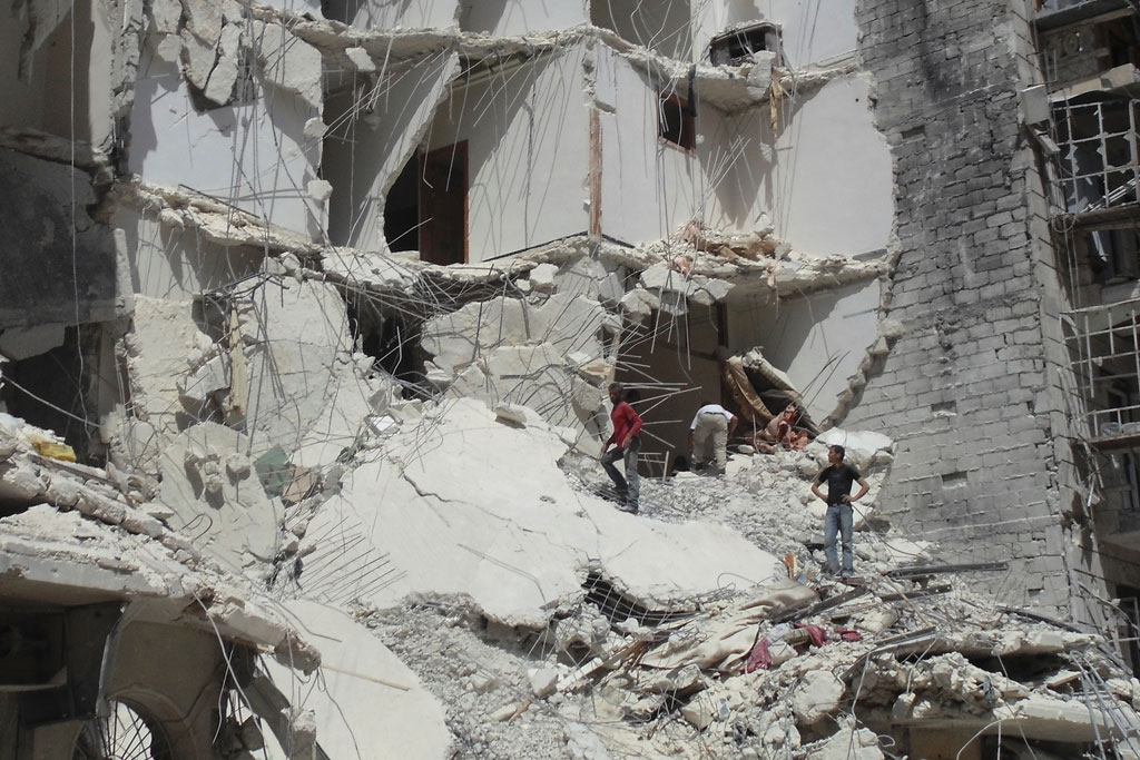 A building severely damaged by an airstrike in the Syrian city of Aleppo. Photo: OCHA/Gemma Connell