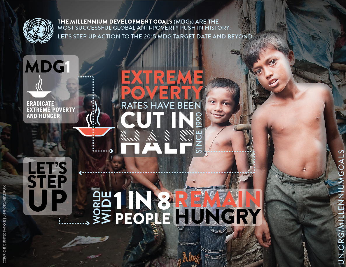 Cut let. Poverty Eradication. No poverty goal. The un promised to Cut the poverty Figures by half.