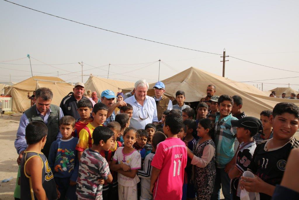 During his first mission as Under-Secretary-General for Humanitarian Affairs, Mr. O’Brien met with people displaced by the ongoing violence in Iraq as part his June 2015 visit. Photo: UNAMI-PIO/Sarmad Al-Safy