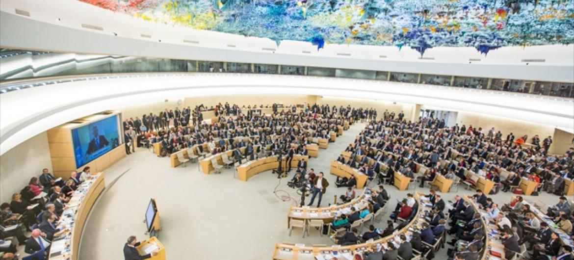 A wide view of the Human Rights Council.