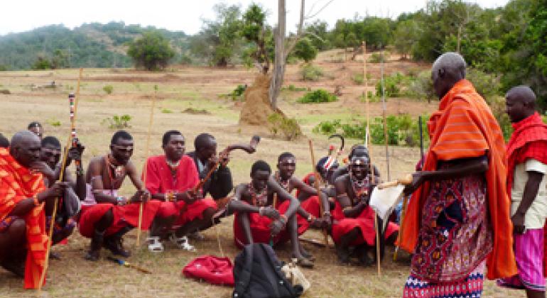 Members of a Maasai traditional singing group, Kenya.