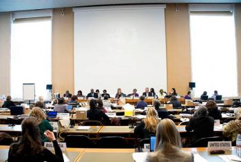 Delegates attend a meeting of the Geneva-based Committee on the Elimination of Discrimination against Women (CEDAW).