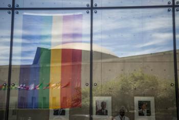 Homage to LGBTI victims of Orlando, Florida attacks, at the US Mission to the United Nations, in New York.
