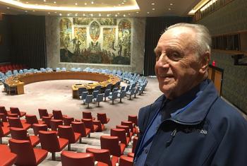 Robert Kaminker at the Security Council chamber in UN Headquarters in New York.