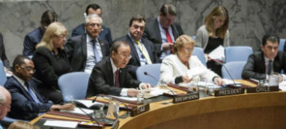 Ban Ki-moon em discurso no Conselho de Segurança. Foto: ONU/Louiesen Felipe