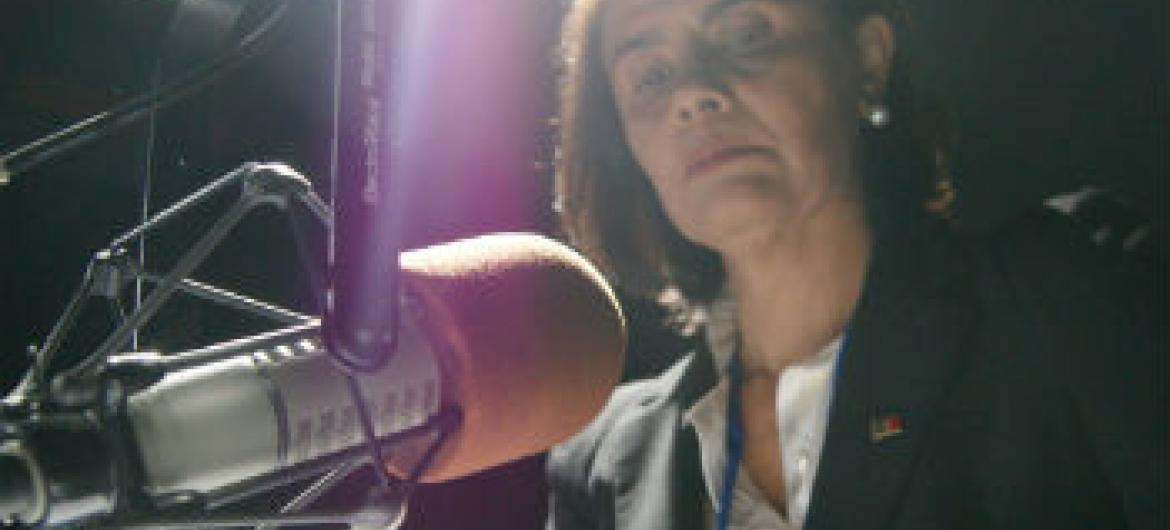 Teresa Morais em entrevista à Rádio ONU. Foto: Rádio ONU