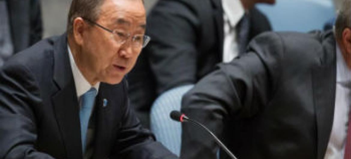 Ban Ki-moon falou ao Conselho de Segurança. Foto: ONU/Loey Felipe