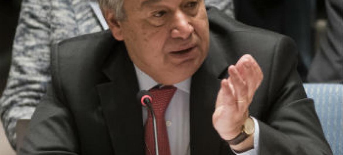 António Guterres no Conselho de Segurança. Foto: ONU/Mark Garten