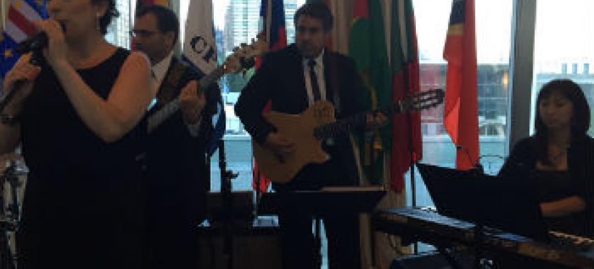 Banda toca música brasileira nas comemorações do Dia da Língua Portuguesa. Foto: Rádio ONU