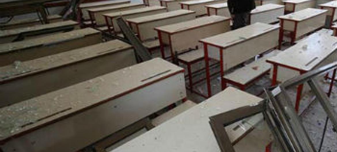 Escolas foram danificadas em ataques. Foto: Unicef/NYHQ2015-1130/Mahmoud