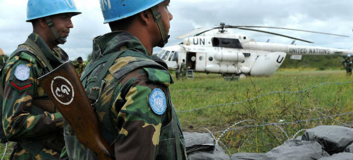 Soldados de paz da Missão da ONU no Sudão do Sul, Unmiss, em Likuangole Payam, estado de Jonglei. Foto: Unmiss