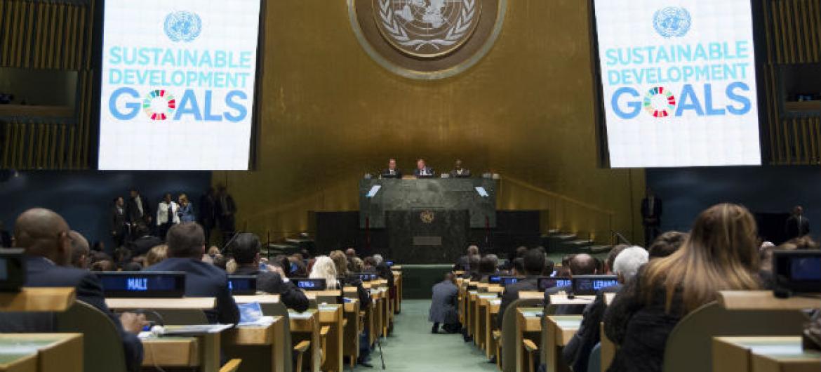 Vista da Assembleia Geral da ONU durante a Cúpula do Desenvolvimento Sustentável. Foto: ONU/Loey Felipe