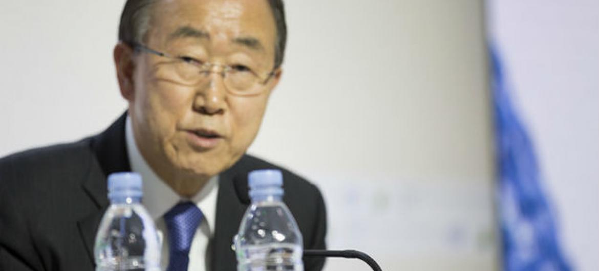 Ban Ki-moon na Conferência do Clima, em Paris. Foto: COP21