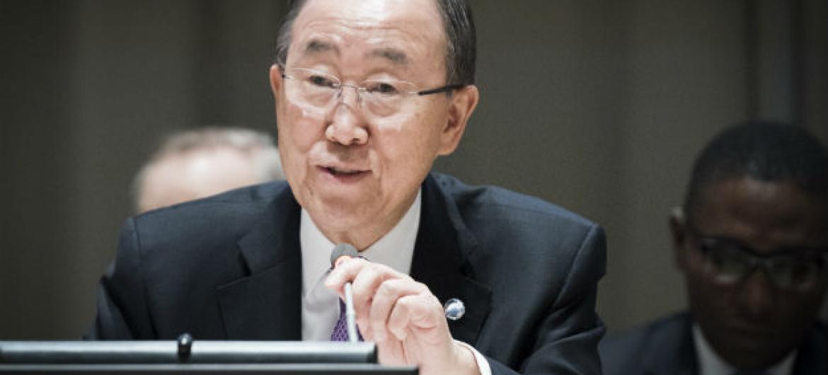 Ban Ki-moon falou nesta quarta-feira na sede da ONU em Nova York. Foto: ONU/Mark Garten