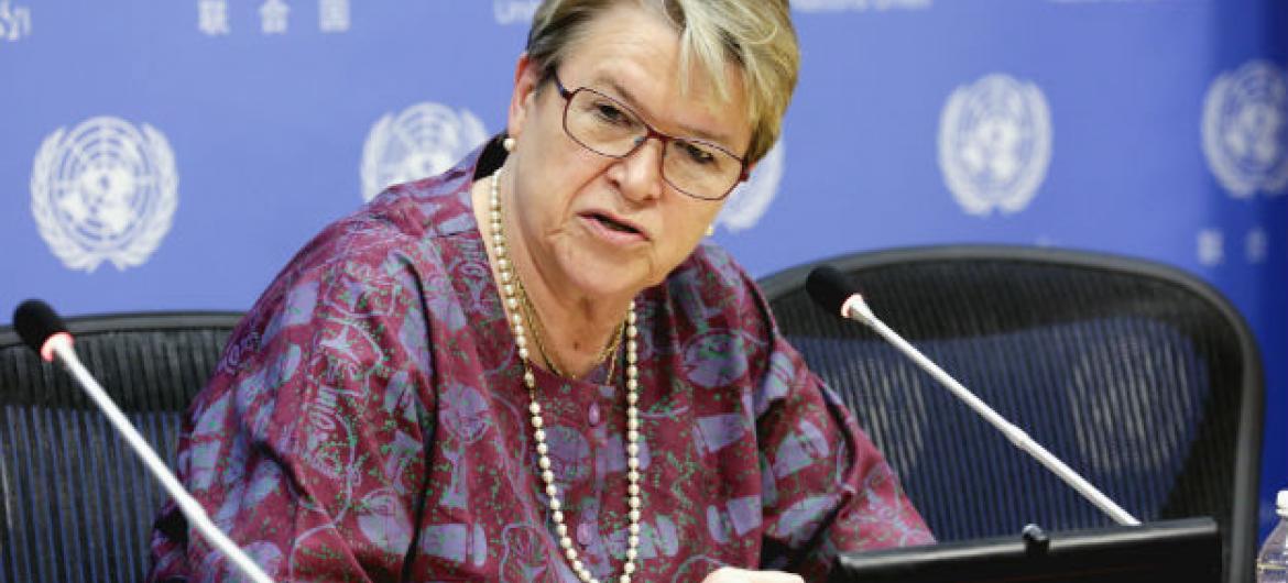 Chefe da Unmiss, Ellen Margrethe Løj. Foto: ONU/Evan Schneider