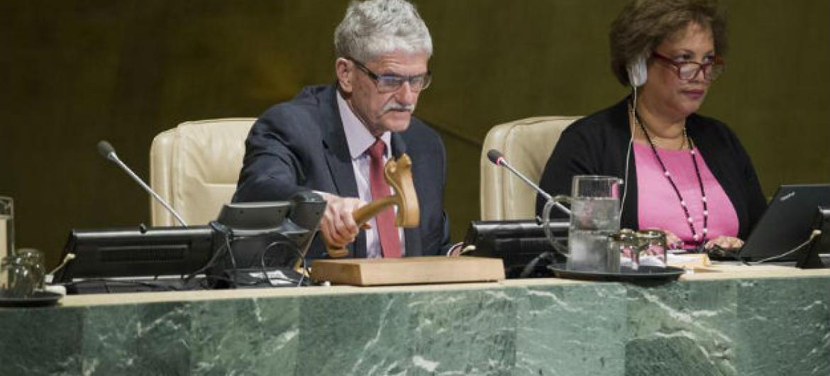 Mogens Lykketoft comandou a votação na Assembleia Geral. Foto: ONU/Manuel Elias