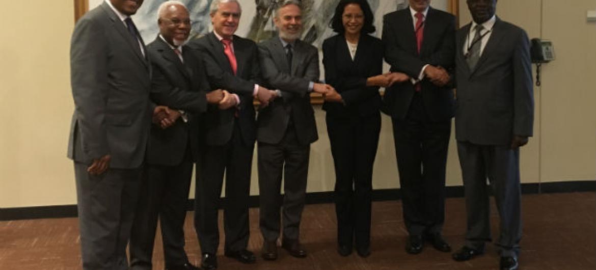 Embaixadores de vários países da Cplp presentes no evento realizado na sede da ONU. Foto: Missão do Brasil junto à ONU