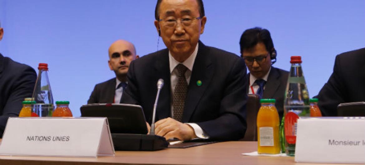 Secretário-geral da ONU Ban Ki-moon, participa da reunião ministerial sobre o Processo de Paz do Oriente Médio, em Paris. Foto: F. de La Mure/maedi