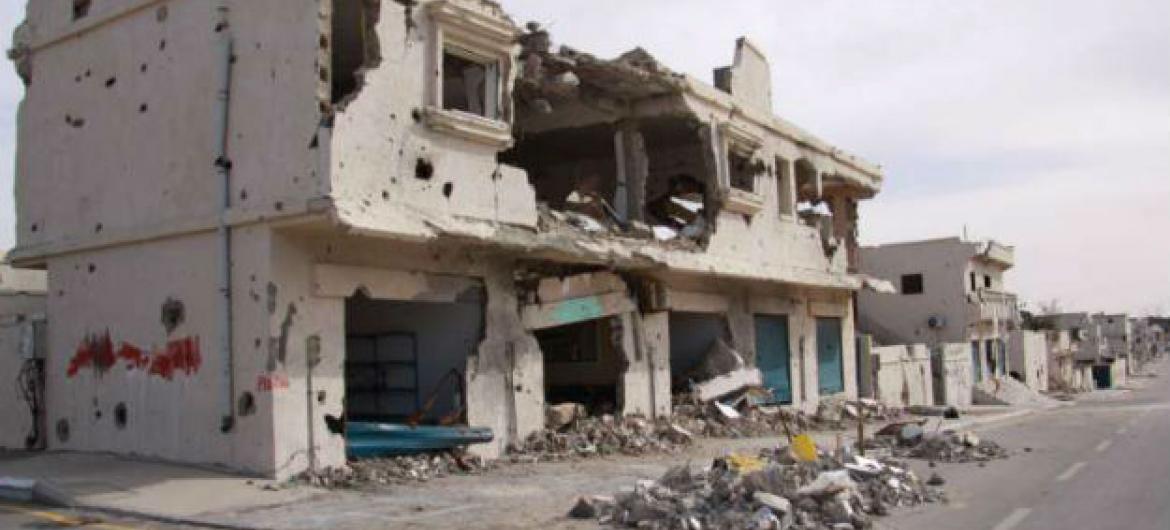 Casa destruída em Sirte. Foto: Acnur/L.Dobbs (arquivo)