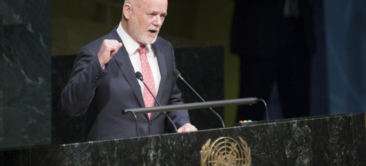 Peter Thomson, presidente da 71ª sessão da Assembleia Geral da ONU. Foto: ONU/Manuel Elias