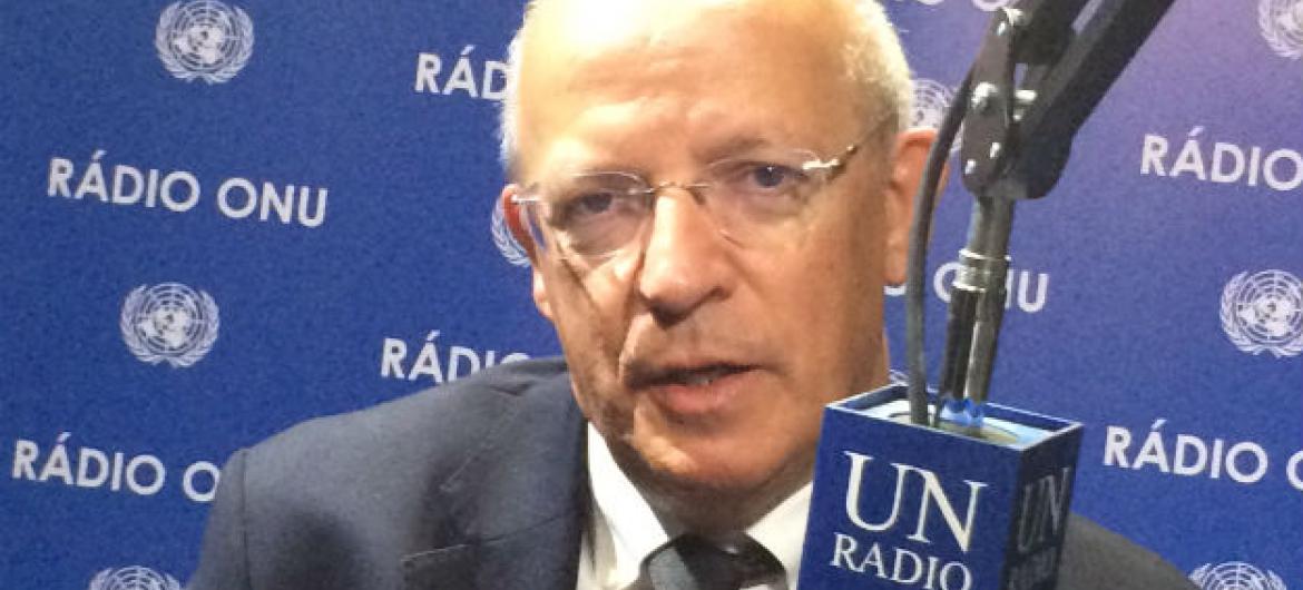 Augusto Santos Silva em entrevista à Rádio ONU. Foto: Rádio ONU