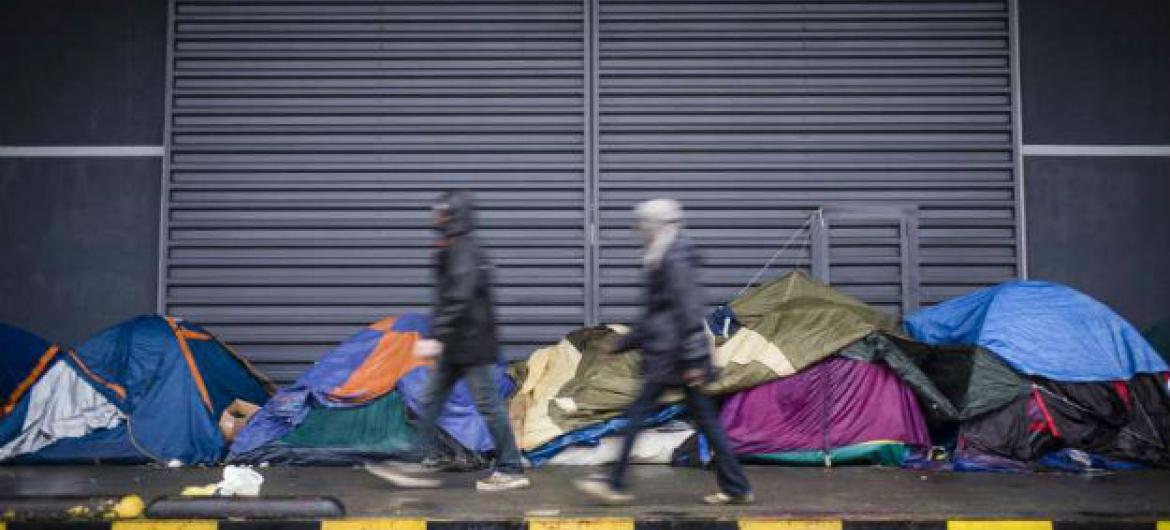 Refugiados e migrantes em Calais. Foto: Acnur/C. Vander Eecken
