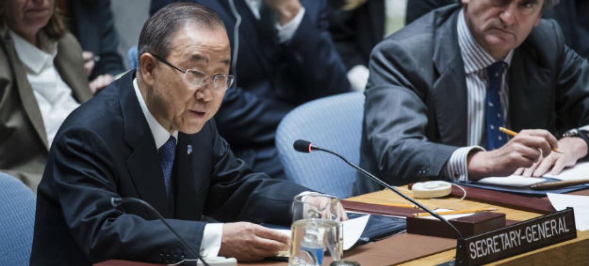 Ban Ki-moon no Conselho de Segurança. Foto: ONU/Amanda Voisard