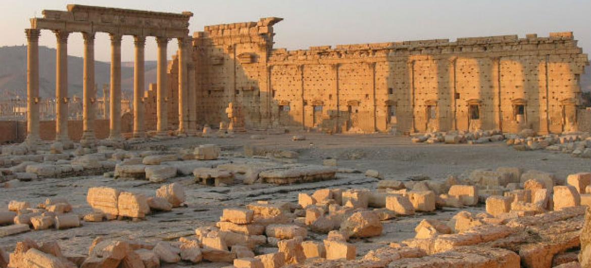 Destruição do partimônio cultural em Palmira, Síria. Foto: Unesco/Francesco Bandarin
