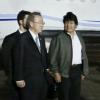 Ban Ki-moon (esq.) com Evo Morales. Foto: ONU/Evan Schneider