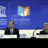 Ban Ki-moon e Irina Bokova participam no Fórum Mundial de Educação. Foto: ONU/Evan Schneider