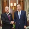 Ban Ki-moon em encontro com Mauro Vieira. Foto: ONU/Rick Bajornas