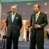 Laurent Fabius e Ban Ki-moon nesta sexta-feira, na COP21. Foto: ONU/Florencia Soto-Nino