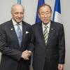 Laurent Fabius e Ban Ki-moon na COP21. Foto: ONU/Eskinder Debebe
