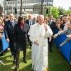 Papa Francisco em visita à sede do PMA em Roma, Itália. Foto: PMA/Guilio d'Adamo