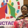 A presidente da Unctad14, Amina Mohamed, celebrou a adoção do documento. Foto: Reprodução vídeo Unctad