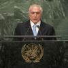 Michel Temer em discurso na Assembleia Geral da ONU. Foto: ONU/Cia Pak