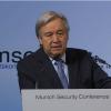 Secretário-geral da ONU, António Guterres, em Conferência de Segurança em Munique, na Alemanha, neste sábado 18 de fevereiro. Imagem: reprodução vídeo.