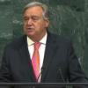 Secretário-geral da ONU, António Guterres, em discurso na Assembleia Geral das Nações Unidas. Imagem: Reprodução vídeo