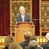 António Guterres em discurso no Tribunal Penal Internacional, em Haia.  Foto: UNRIC/Christophe Verhellen