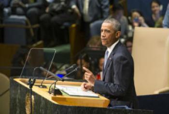 Barack Obama discursa na 69ª Assembleia Geral. Foto: ONU/Mark Garten