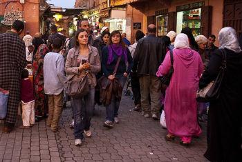 Turistas em Marrakech, no Marrocos. Foto: Banco Mundial/Arne Hoel
