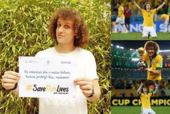 David Luiz faz parte da campanha no Brasil. Foto: SaveKidsLives