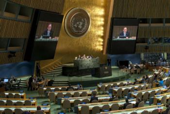 Ban Ki-moon em discurso na Assembleia-Geral. Foto: ONU/Cia Pak