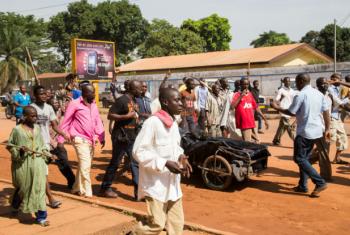 Manifestações em Bangui, República Centro-Africana. Foto: ONU/Nektarios Markogiannis
