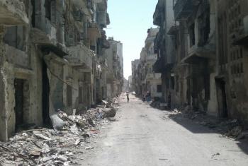 Destruição em Homs, na Síria. Foto: Unicef/Nasar Ali