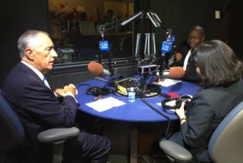 Marcelo Rebelo de Sousa em entrevista à Rádio ONU. Foto: Rádio ONU