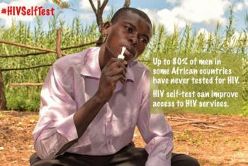 O teste de HIV é simples, pode ser feito usando saliva ou sangue, retirado de uma picada no dedo, como é feito com o teste de diabetes. O resultado demora cerca de 20 minutos ou menos. Foto: OMS