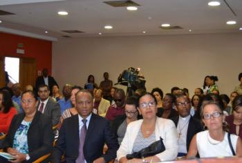 Primeiro-ministro de Cabo Verde, Ulisses Correia e Silva, e representantes do governo na apresentação da iniciativa. Foto: ONU/Cabo Verde.