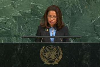 Embaixadora Milena Pires discursa 72ª na Assembleia Geral. Imagem: Reprodução vídeo