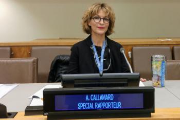 Agnes Callamard pediu à comunidade internacional que apoie o processo de transição jurídica no Iraque. Foto: ONU/: Elizabeth Scaffidi.